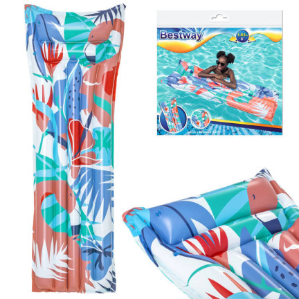 44033 MATERAC KOLOROWY PLAŻOWY DO PŁYWANIA KOLORY SZCZĘŚCIA BESTWAY 183X69CM