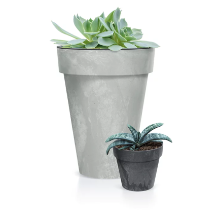 DCUB170E-S433 DONICZKA DONICA ozdobna OSŁONKA EFEKT BETONU SZARA BETON EFFECT PLASTI 2,2L