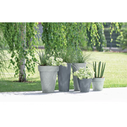 DCUB170E-S433 DONICZKA DONICA ozdobna OSŁONKA EFEKT BETONU SZARA BETON EFFECT PLASTI 2,2L