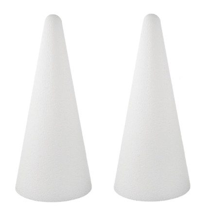 TG70315 STOŻEK styropianowy 25CM DECOUPAGE DUŻE STOŻKI  DO OZDABIANIA 2szt