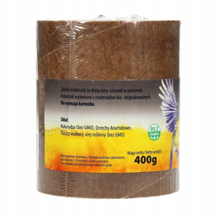 KUBECZEK DLA PTAKÓW Z KARMĄ TURDUS 400G WYSOKOENERGETYCZNY POKARM NA ZIMĘ