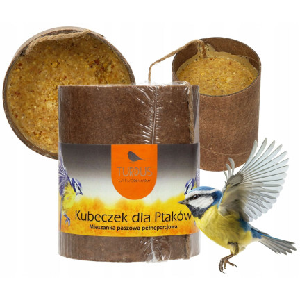 KUBECZEK DLA PTAKÓW Z KARMĄ TURDUS 400G WYSOKOENERGETYCZNY POKARM NA ZIMĘ