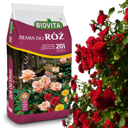 Ziemia do róż, podłoże do przesadzania kwiatów, specjalistyczne, z perlitem, Biovita 20l
