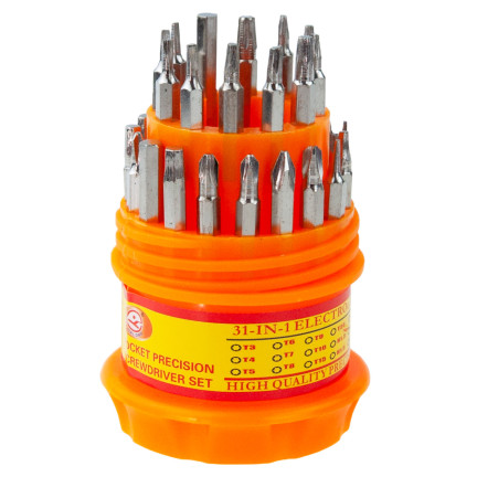 BT14 ŚRUBOKRĘT WIELOFUNKCYJNY WKRĘTAKI PRECYZYJNE 31w1 TORX IMBUS KRZYŻAK BITY