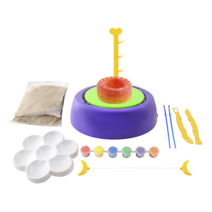 TG71197 KOŁO GARNCARSKIE Z GLINĄ FARBAMI ZESTAW KREATYWNY ARTYSTYCZNY DIY CERAMIKA