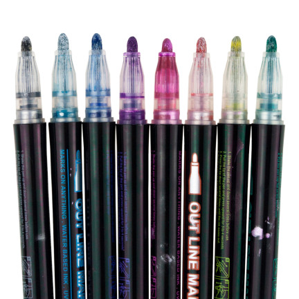 C135301 MAZAKI PISAKI FLAMASTRY konturowe 8SZT outline