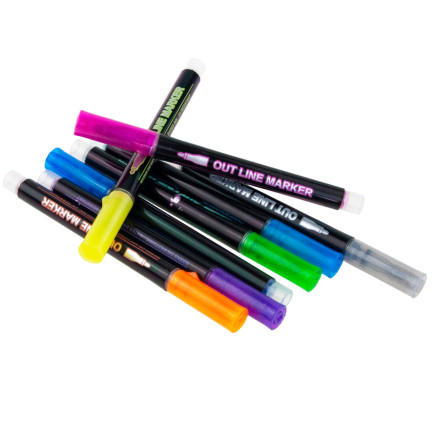 C135301 MAZAKI PISAKI FLAMASTRY konturowe 8SZT outline