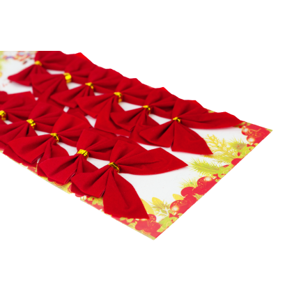 TG59784 KOKARDY KOKARDKI WELUROWE NA CHOINKĘ STROIK ZAWIESZKI ZESTAW 12SZT DRUCIK