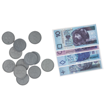 TG66239 PIENIĄDZE ZABAWKOWE ZESTAW BILON + BANKNOTY ZŁOTÓWKI