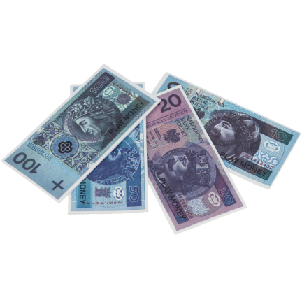 TG66239 PIENIĄDZE ZABAWKOWE ZESTAW BILON + BANKNOTY ZŁOTÓWKI