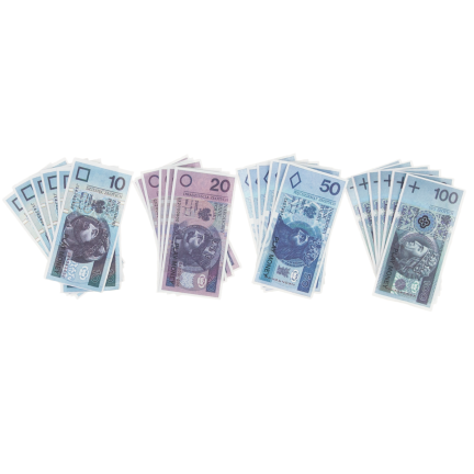 TG66239 PIENIĄDZE ZABAWKOWE ZESTAW BILON + BANKNOTY ZŁOTÓWKI