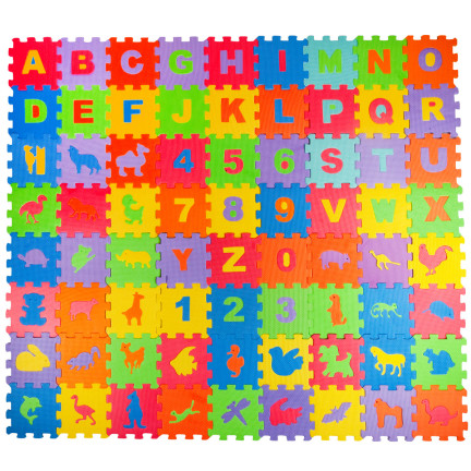 TG71198 PUZZLE PIANKOWE MATA EDUKACYJNA PIANKOWA EVA ETUI LITERY CYFERKI ZWIERZĄTKA