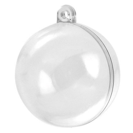 35232-BN BOMBKA  AKRYLOWA 10cm KULA PEŁNA SKŁADANA KULE BOMBKI PLASTIK PRZEŹROCZYSTE