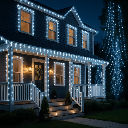 Lampki led 500l, zimne białe, choinkowe, świąteczne, wewnętrzne, zewnętrzne, 3+25m