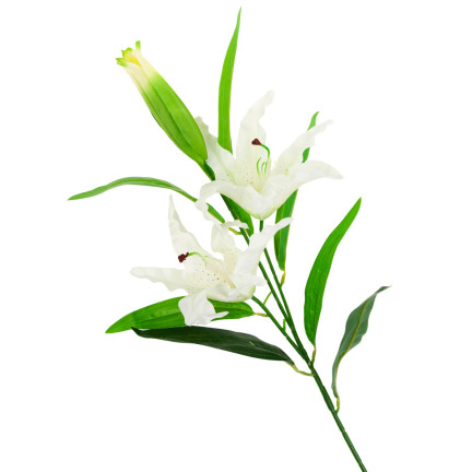 CV05685-1 LILIA BIAŁA KWIATY SZTUCZNE GAŁĄZKA LILII PIĘKNY KWIAT JAK ŻYWY ELEGANCKI