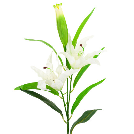 CV05685-1 LILIA BIAŁA KWIATY SZTUCZNE GAŁĄZKA LILII PIĘKNY KWIAT JAK ŻYWY ELEGANCKI