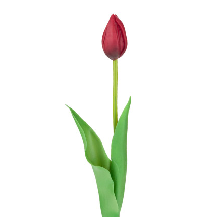 CV07588-10 TULIPAN GUMOWANY CZERWONY JAK ŻYWY KWIAT SZTUCZNY do bukietu stroika