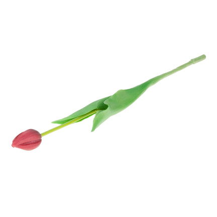 CV07588-10 TULIPAN GUMOWANY CZERWONY JAK ŻYWY KWIAT SZTUCZNY do bukietu stroika