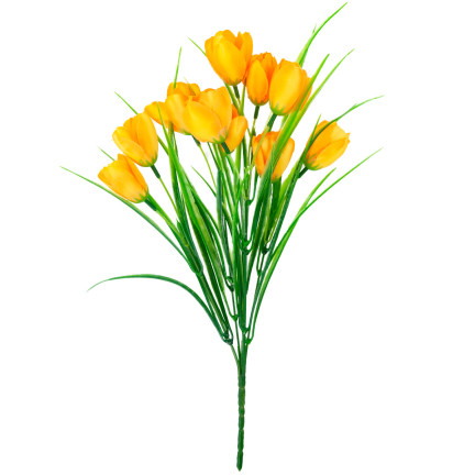 CV07855-5 TULIPANY BUKIET TULIPANÓW KWIATY SZTUCZNE ŻÓŁTE W BUKIECIE TULIPAN  ozdoba