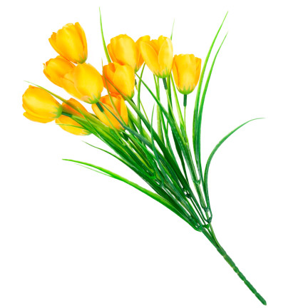 CV07855-5 TULIPANY BUKIET TULIPANÓW KWIATY SZTUCZNE ŻÓŁTE W BUKIECIE TULIPAN  ozdoba