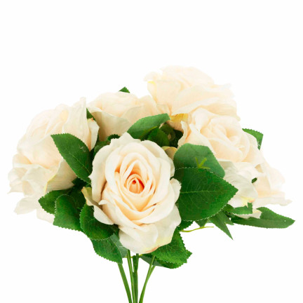 CV10475-2 BUKIET RÓŻ RÓŻE KWIATY SZTUCZNE ŚLICZNE RÓŻYCZKI W BUKIECIE KREMOWY ECRU