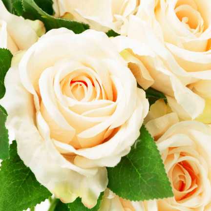 CV10475-2 BUKIET RÓŻ RÓŻE KWIATY SZTUCZNE ŚLICZNE RÓŻYCZKI W BUKIECIE KREMOWY ECRU