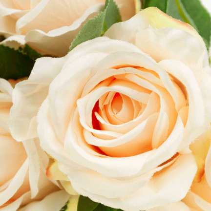 CV10475-2 BUKIET RÓŻ RÓŻE KWIATY SZTUCZNE ŚLICZNE RÓŻYCZKI W BUKIECIE KREMOWY ECRU