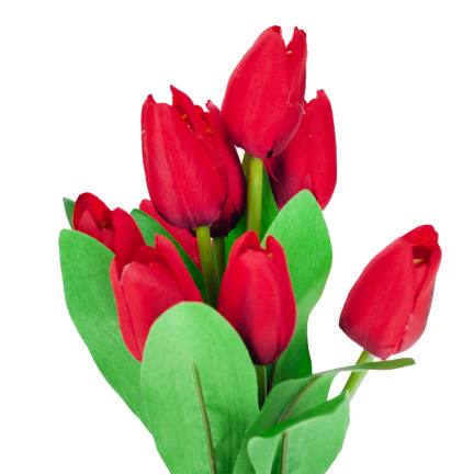 CV10616-8 TULIPAN TULIPANY SZTUCZNE KWIATY 37cm 9szt czerwony