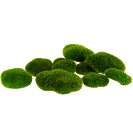 CV11073 KAMIENIE OMSZAŁE Z MCHU MECH DEKORACYJNE 10 SZT.