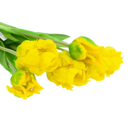 CV13899-3 TULIPANY BUKIET TULIPANÓW PAPUZIE SZTUCZNE KWIATY GUMOWANE 5SZT jak żywe