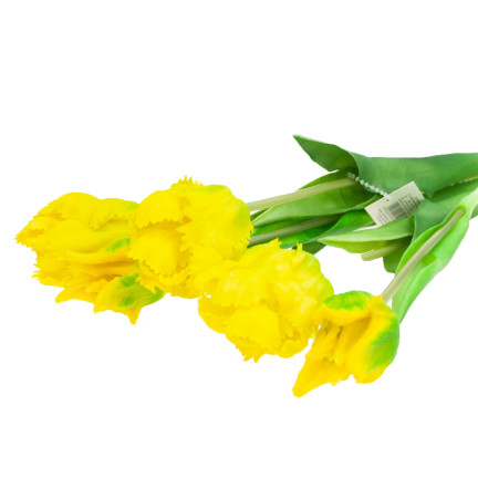 CV13899-3 TULIPANY BUKIET TULIPANÓW PAPUZIE SZTUCZNE KWIATY GUMOWANE 5SZT jak żywe
