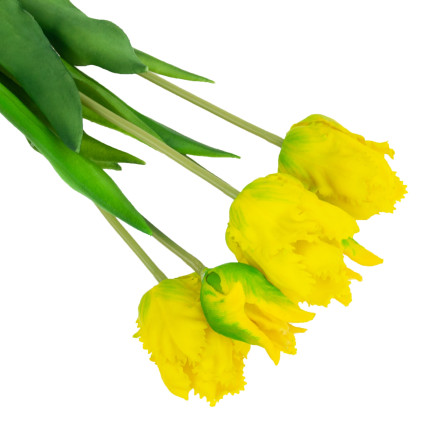 CV13899-3 TULIPANY BUKIET TULIPANÓW PAPUZIE SZTUCZNE KWIATY GUMOWANE 5SZT jak żywe