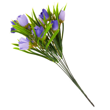 CV13987-4 KROKUS BUKIET KROKUSÓW KROKUSY W TRAWIE SZTUCZNE KWIATY WIOSENNE FIOLETOWE