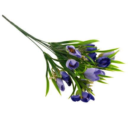 CV13987-4 KROKUS BUKIET KROKUSÓW KROKUSY W TRAWIE SZTUCZNE KWIATY WIOSENNE FIOLETOWE