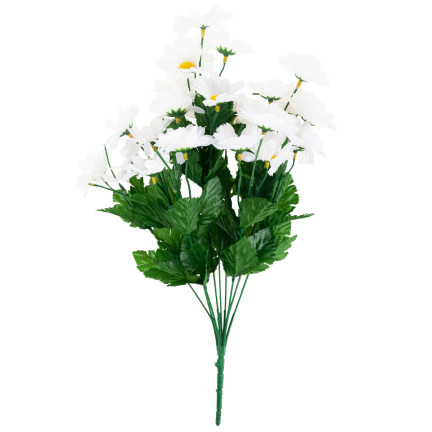 CV14379-1 BUKIET KWIATÓW SZTUCZNYCH STOKROTKA RUMIANEK ZŁOCIEŃ KWIATKI SZTUCZNE  44CM