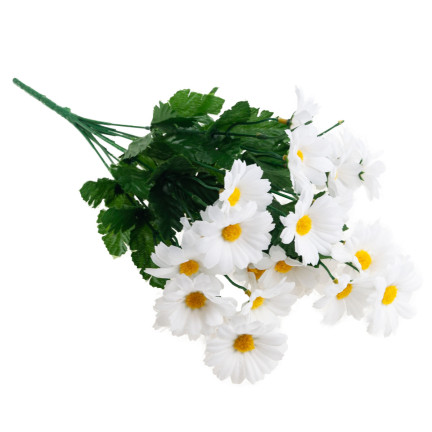 CV14379-1 BUKIET KWIATÓW SZTUCZNYCH STOKROTKA RUMIANEK ZŁOCIEŃ KWIATKI SZTUCZNE  44CM