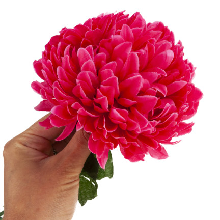 CV14384-13 CHRYZANTEMA GAŁĄZKA 70cm SZTUCZNE KWIATY DO STROIKA DUŻY KWIAT 13cm NA GRÓB czerwona