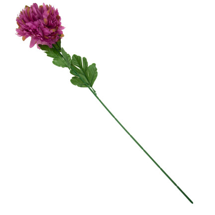 CV14384-5 CHRYZANTEMA GAŁĄZKA 70cm SZTUCZNE KWIATY DO STROIKA DUŻY KWIAT 13cm NA GRÓB PURPUROWA