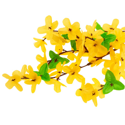 CV14393 FORSYCJA GAŁĄZKA ŻÓŁTA GAŁĄZKI WIELKANOC FORSYCJE NA GAŁĄZCE LIŚCIE stroik