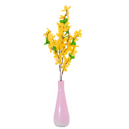 CV14393 FORSYCJA GAŁĄZKA ŻÓŁTA GAŁĄZKI WIELKANOC FORSYCJE NA GAŁĄZCE LIŚCIE stroik