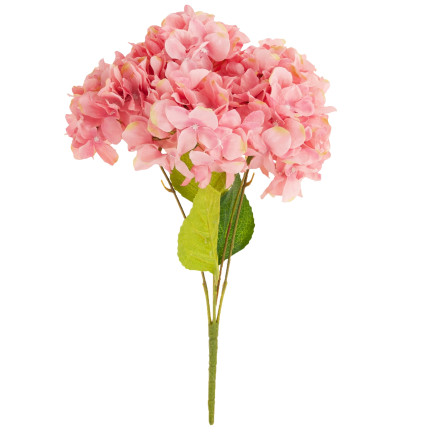 CV15124-3 HORTENSJA BUKIET HORTENSJI 5 KWIATÓW RÓŻOWY 50CM PIĘNY GĘSTY DO WAZONU