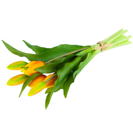 CV18674-8 TULIPANY BUKIET TULIPANÓW GUMOWANE GUMOWE JAK ŻYWE silikonowe POMARAŃCZOWE