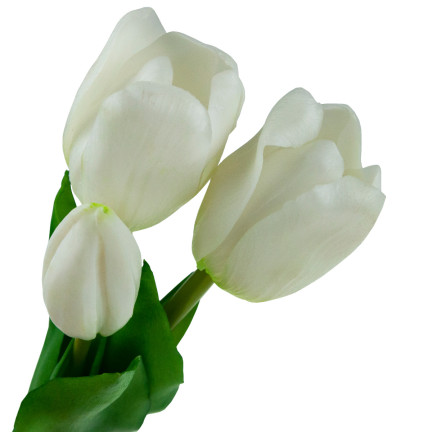 CV17690-2 BUKIET TULIPANÓW GUMOWANYCH SILIKONOWYCH 3SZT LUX BIAŁE TULIPANY jak ŻYWE