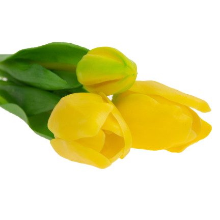 CV17690-3 BUKIET TULIPANÓW GUMOWANYCH SILIKONOWYCH 3SZT LUX ZÓŁTE TULIPANY jak ŻYWE