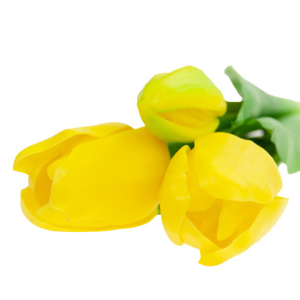 CV17690-3 BUKIET TULIPANÓW GUMOWANYCH SILIKONOWYCH 3SZT LUX ZÓŁTE TULIPANY jak ŻYWE