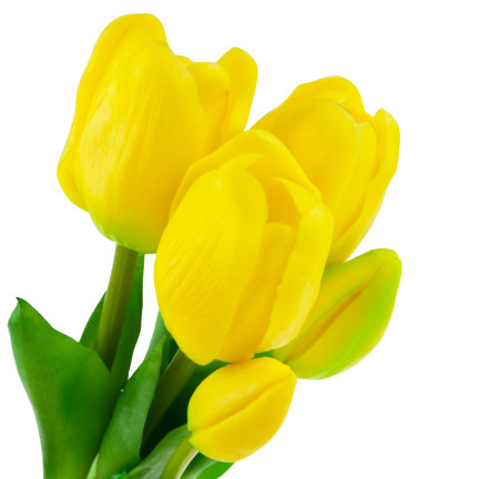 CV17692-3 TULIPANY BUKIET TULIPANÓW GUMOWANE GUMOWE JAK ŻYWE REALISTYCZNE ŻÓŁTE