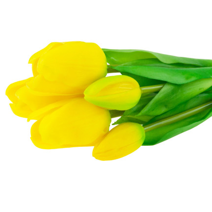 CV17692-3 TULIPANY BUKIET TULIPANÓW GUMOWANE GUMOWE JAK ŻYWE REALISTYCZNE ŻÓŁTE