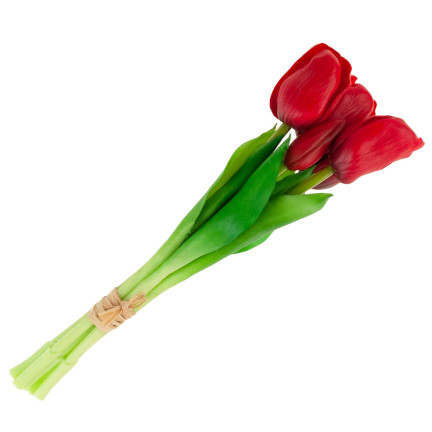 CV17692-7 TULIPANY BUKIET TULIPANÓW GUMOWANE GUMOWE JAK ŻYWE REALISTYCZNE CZERWONE
