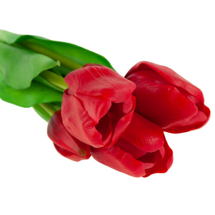 CV17692-7 TULIPANY BUKIET TULIPANÓW GUMOWANE GUMOWE JAK ŻYWE REALISTYCZNE CZERWONE