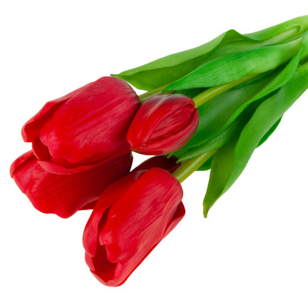 CV17692-7 TULIPANY BUKIET TULIPANÓW GUMOWANE GUMOWE JAK ŻYWE REALISTYCZNE CZERWONE